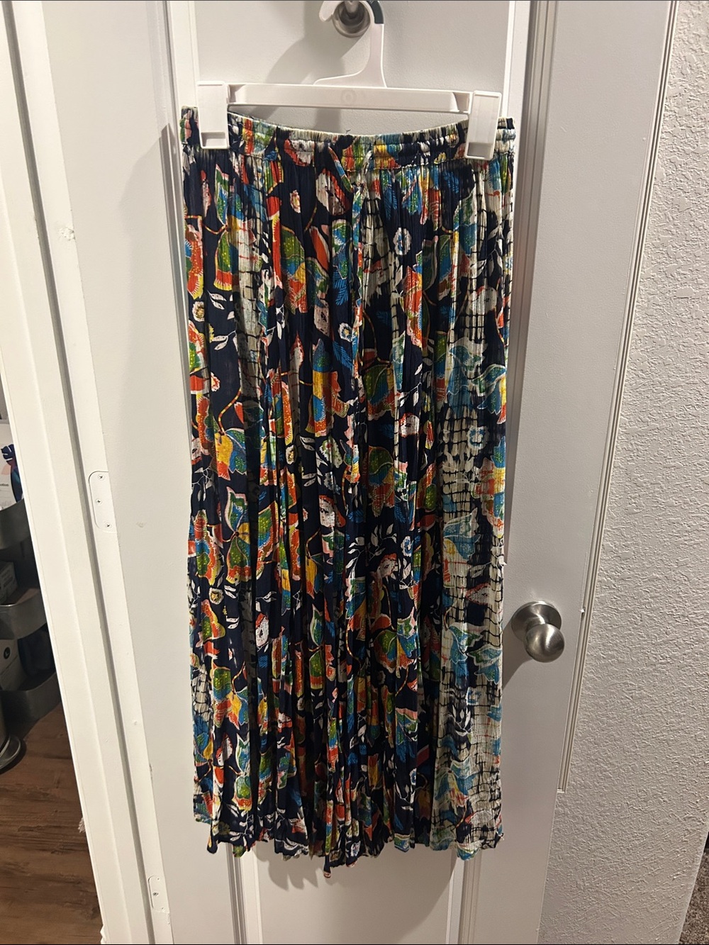 RAGA Navy Floral Pleated Maxi Skirt